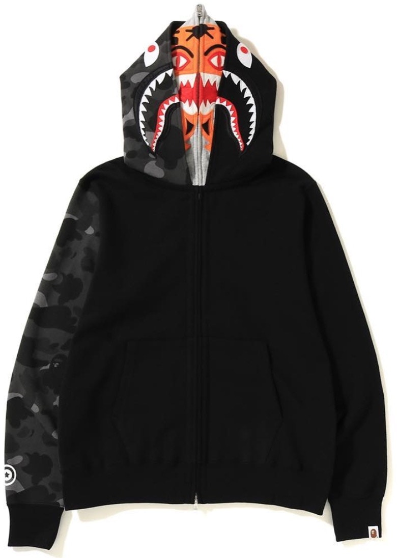 Half tiger half shark bape hoodie Clearance